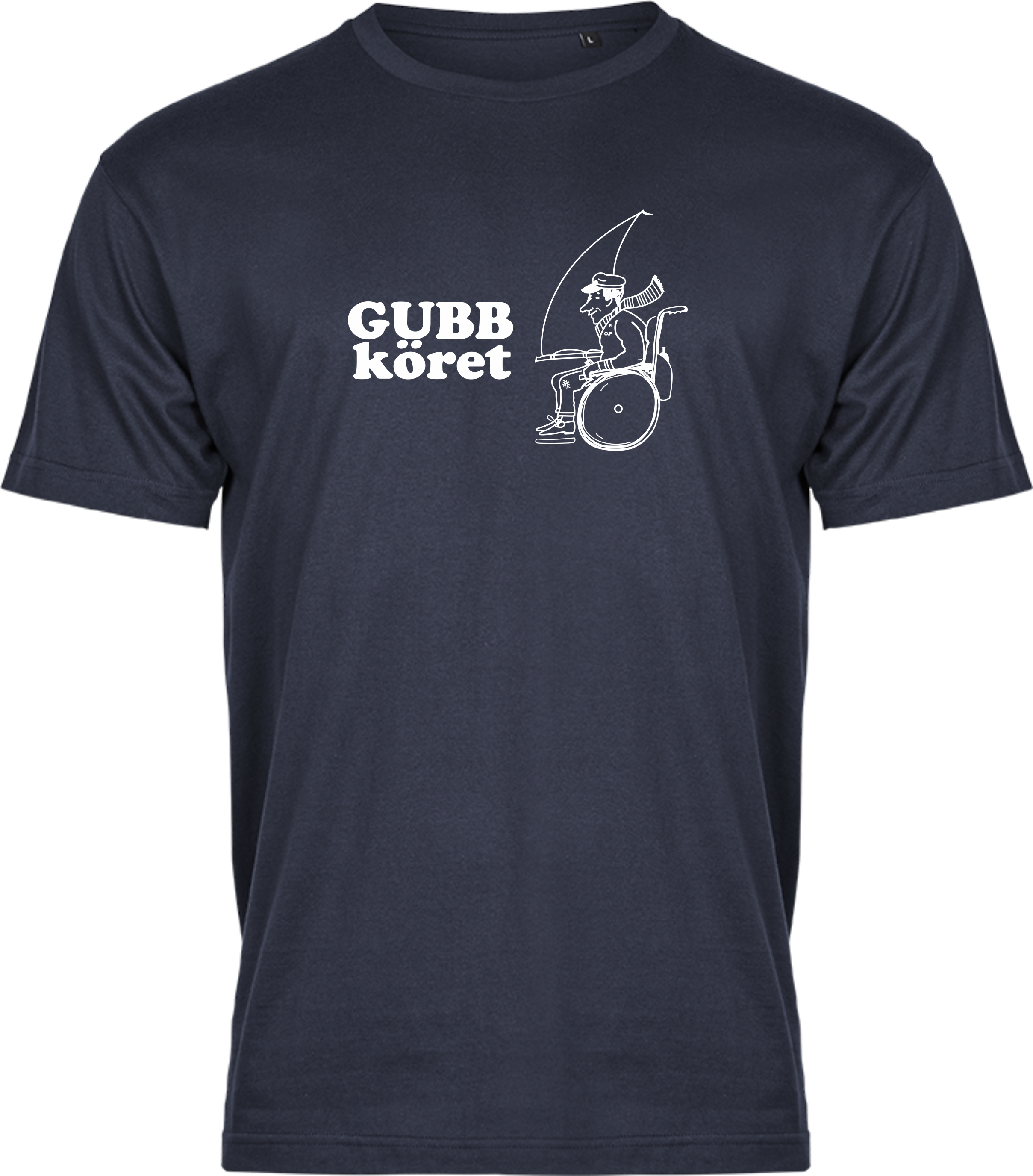 Gubb köret T shirt  Navy stort tryck på bröstet 