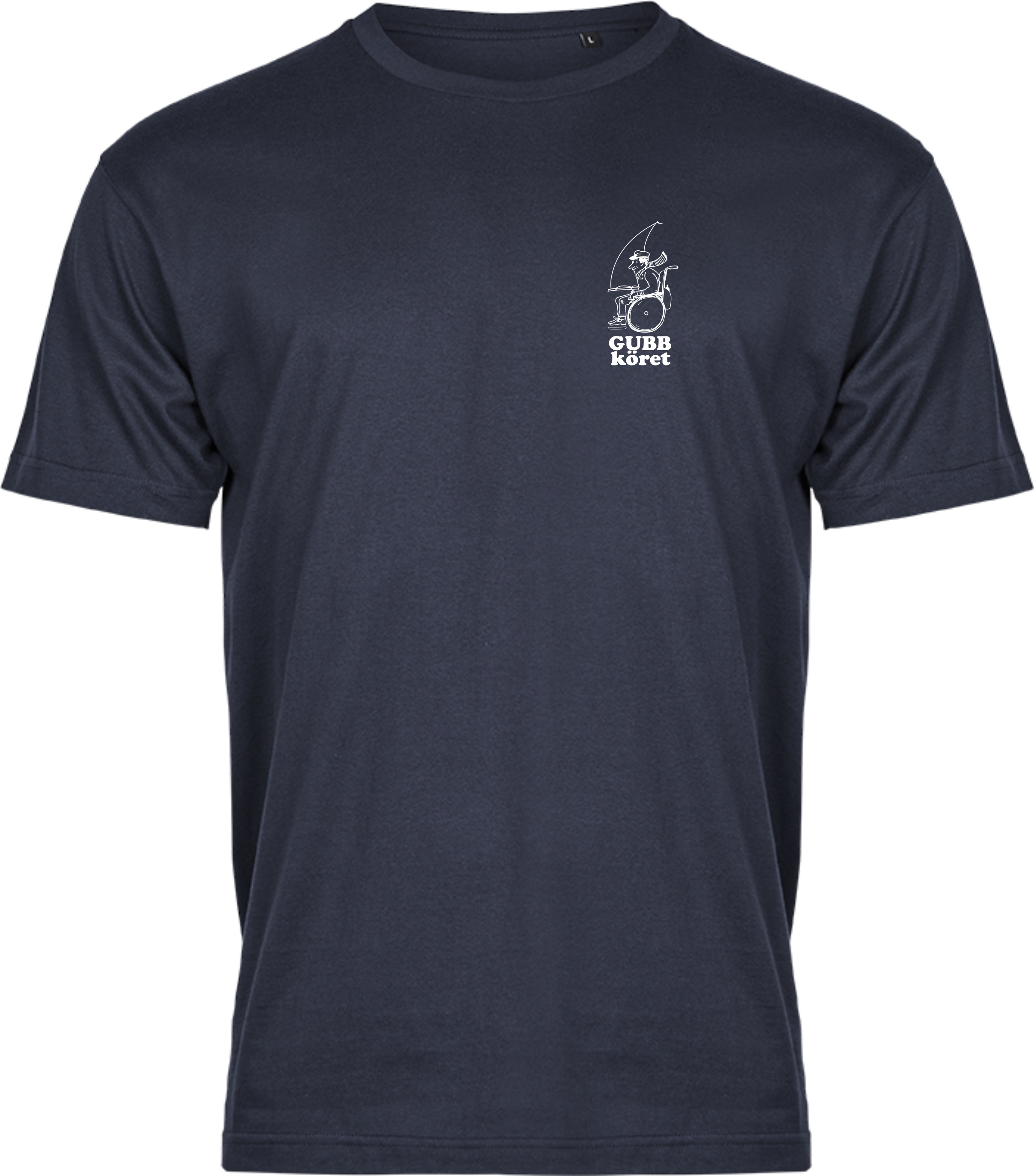 Gubb köret T shirt  Navy litet tryck på bröstet 