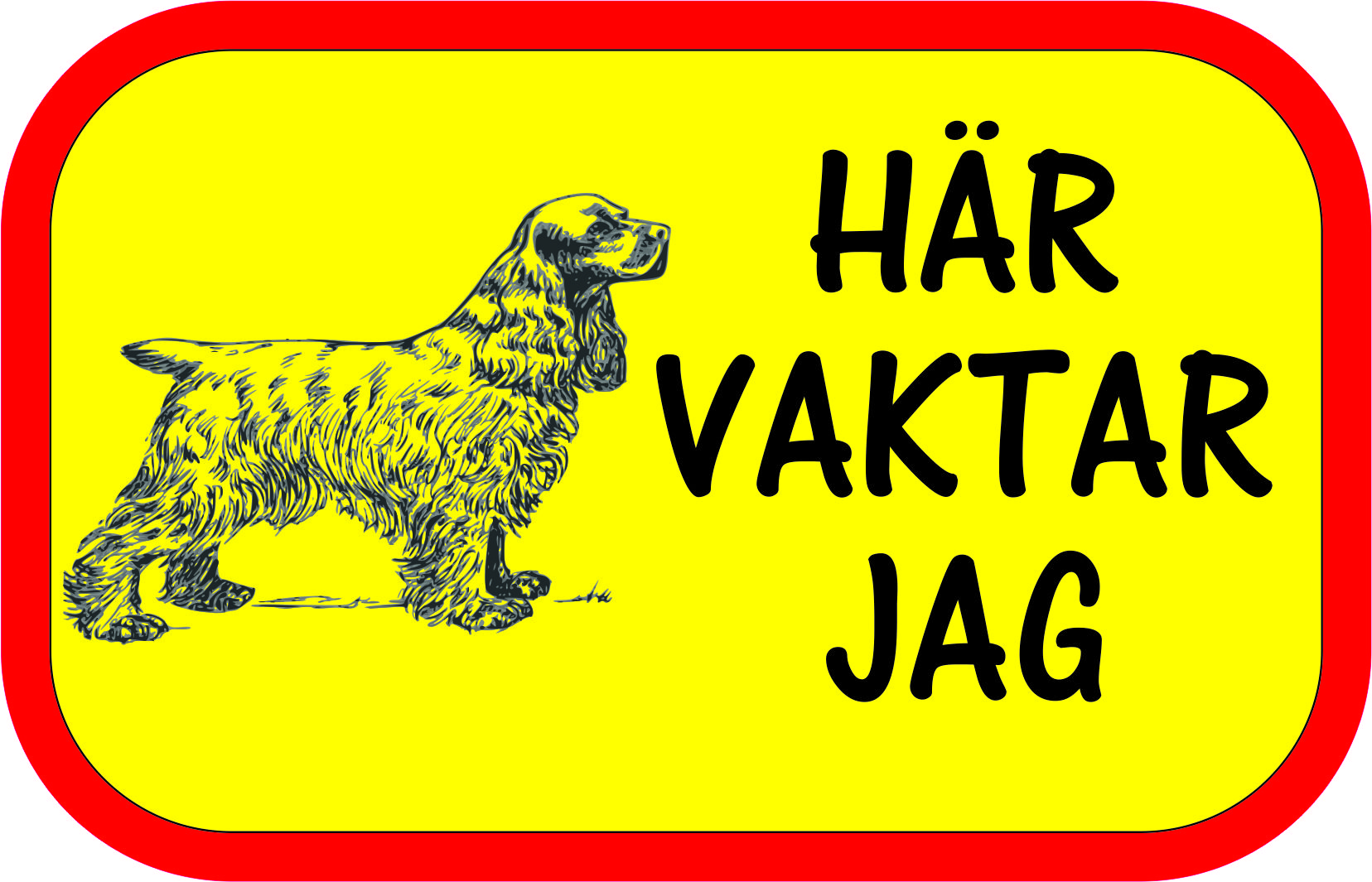 Dekal HÄR VAKTAR JAG SPANIEL