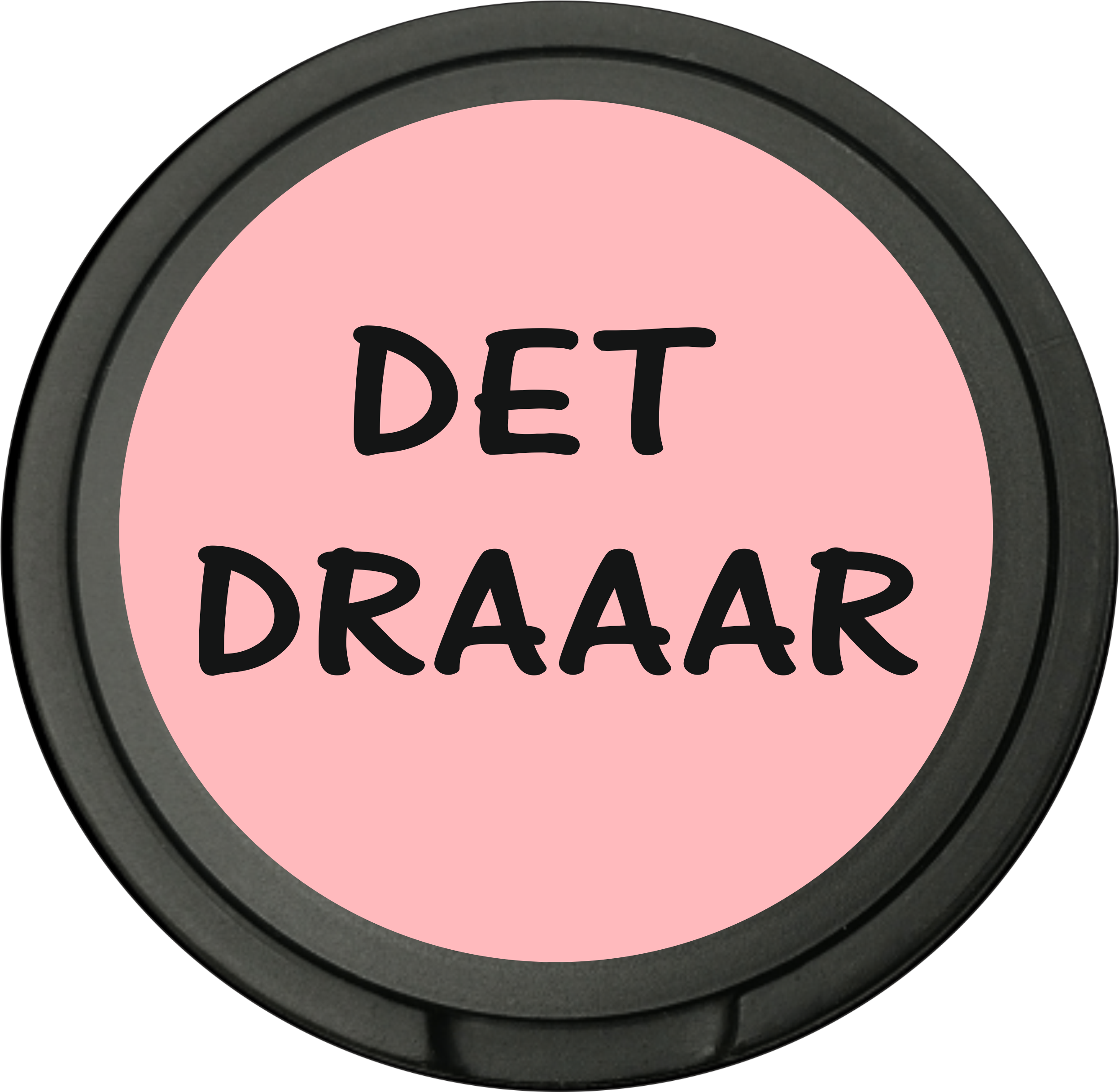 Snusdosa för portionssnus med dubbellock  Det Draaar rosa svart 