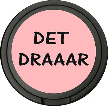 Snusdosa för portionssnus med dubbellock  Det Draaar rosa svart 