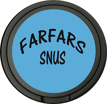 Snusdosa för portionssnus med dubbellock  Farfars snus blå svart 