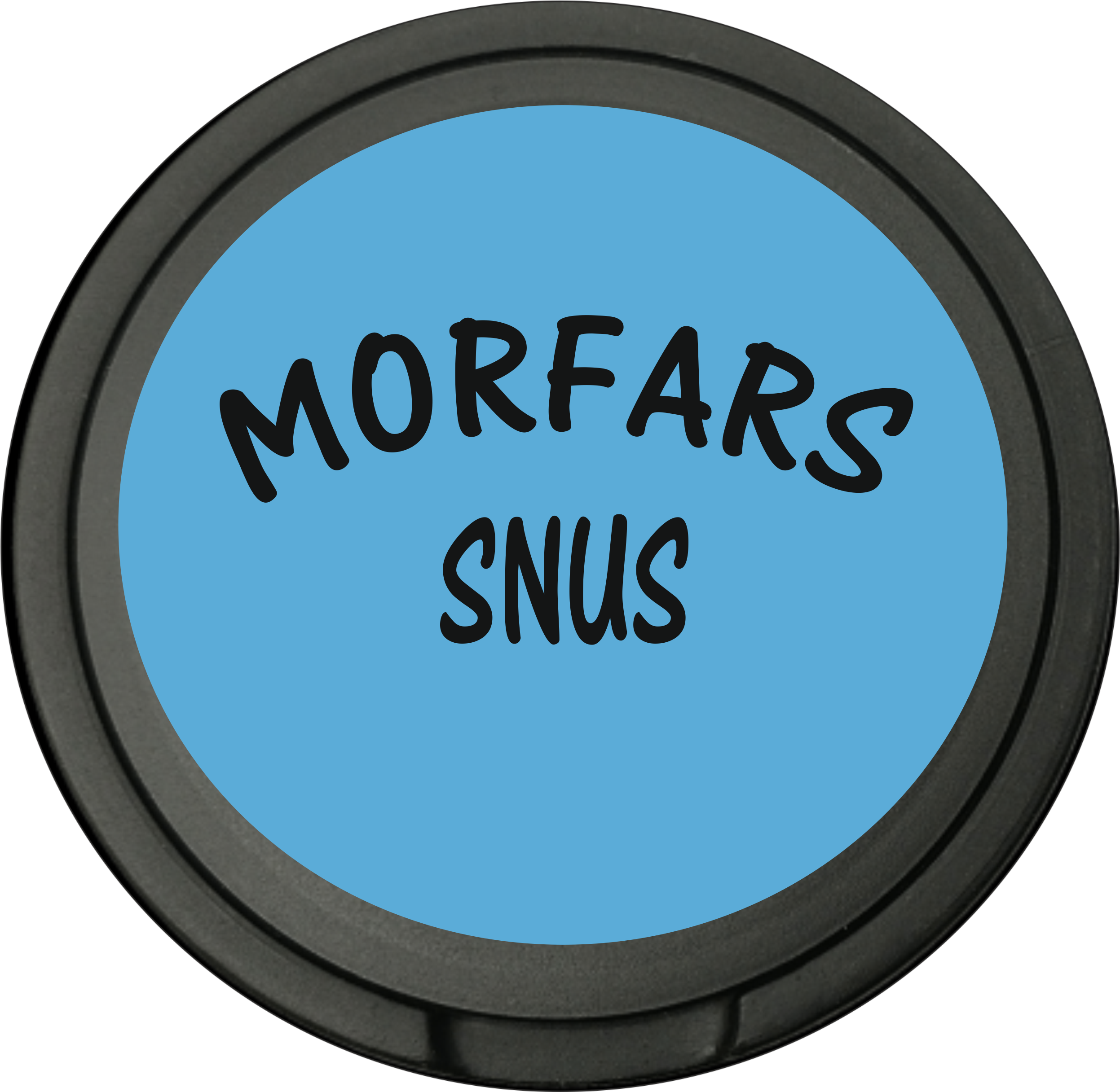 Snusdosa för portionssnus med dubbellock  Morfars snus blå svart 