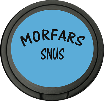 Snusdosa för portionssnus med dubbellock  Morfars snus blå svart 