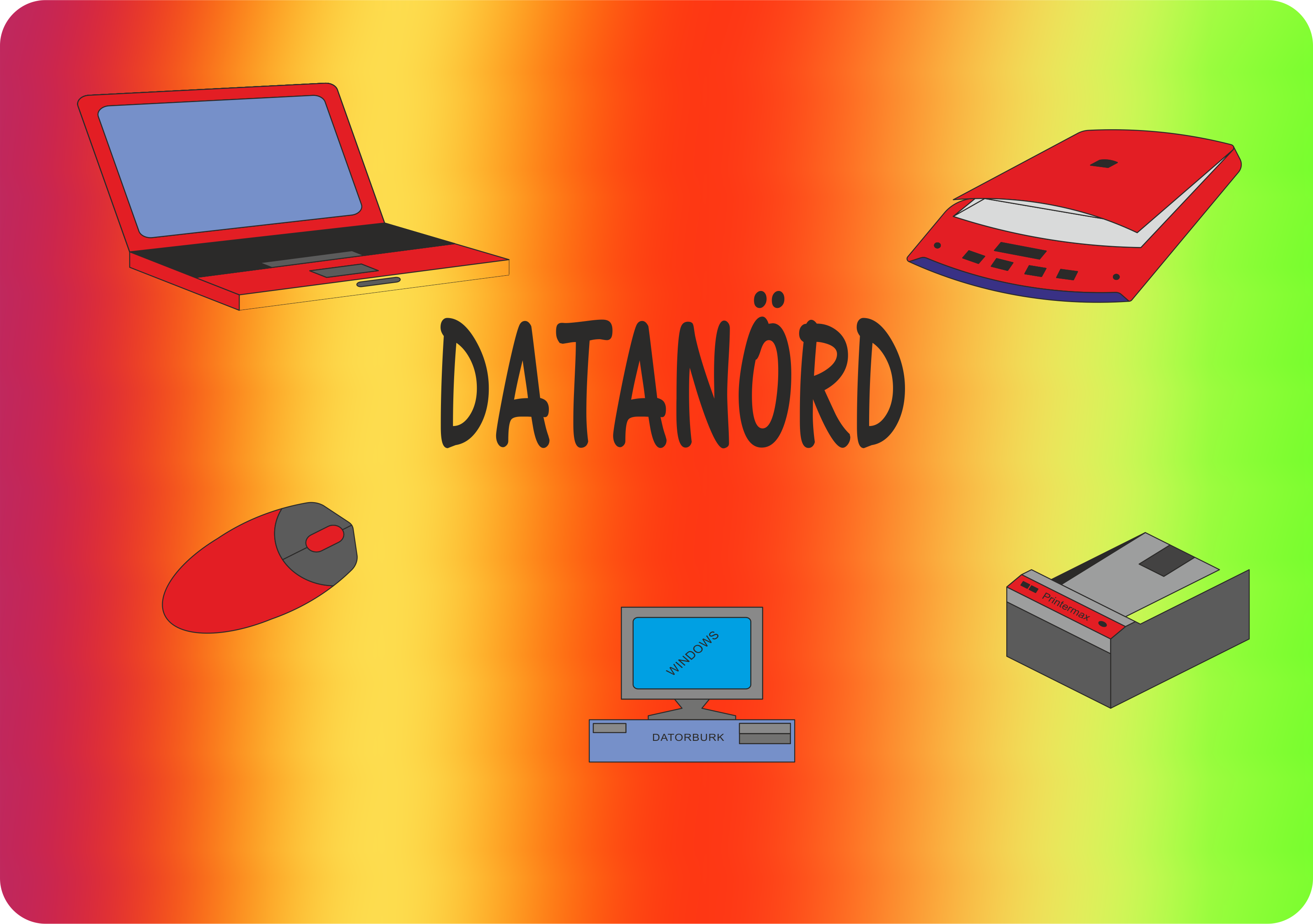 Musmatta Datanörd Regnbågsbakgrund 