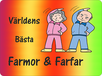 Musmatta  Världens Bästa Farmor & Farfar Regnbågsbakgrund 