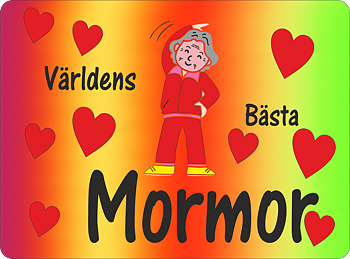Musmatta  Världens Bästa Mormor Regnbågsbakgrund 