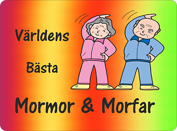 Musmatta  Världens Bästa Mormor  &  Morfar  Regnbågsbakgrund 