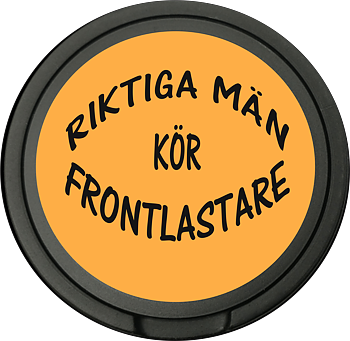 Snusdosa för portionssnus med dubbellock  Riktiga män kör frontlastare
