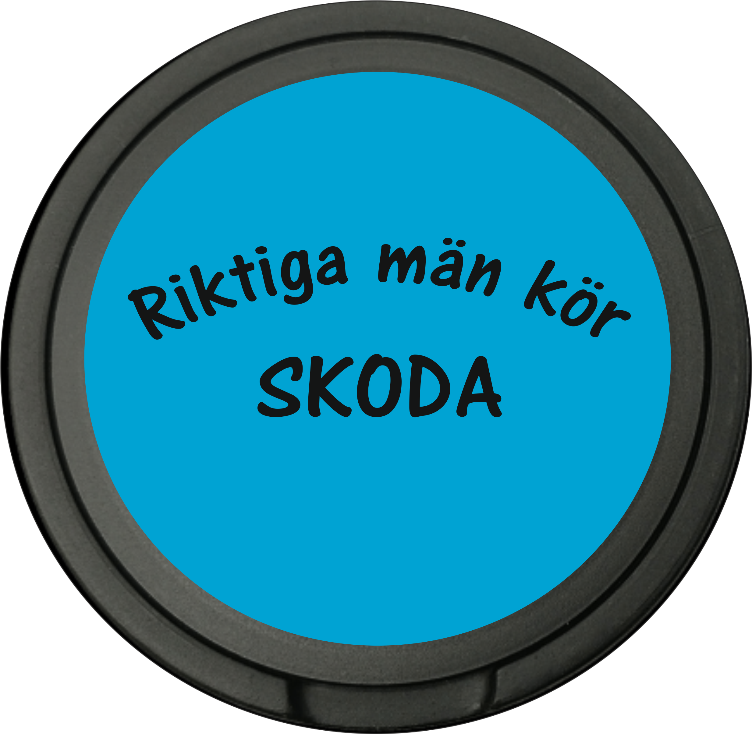 Snusdosa för portionssnus med dubbellock  Riktiga män kör Skoda