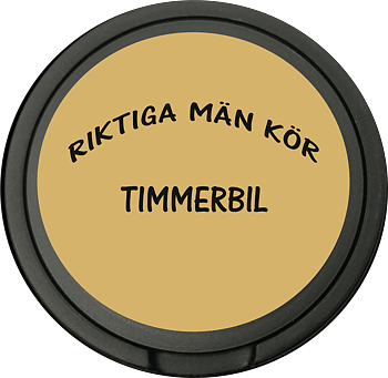 Snusdosa för portionssnus med dubbellock  Riktiga män kör Timmerbil
