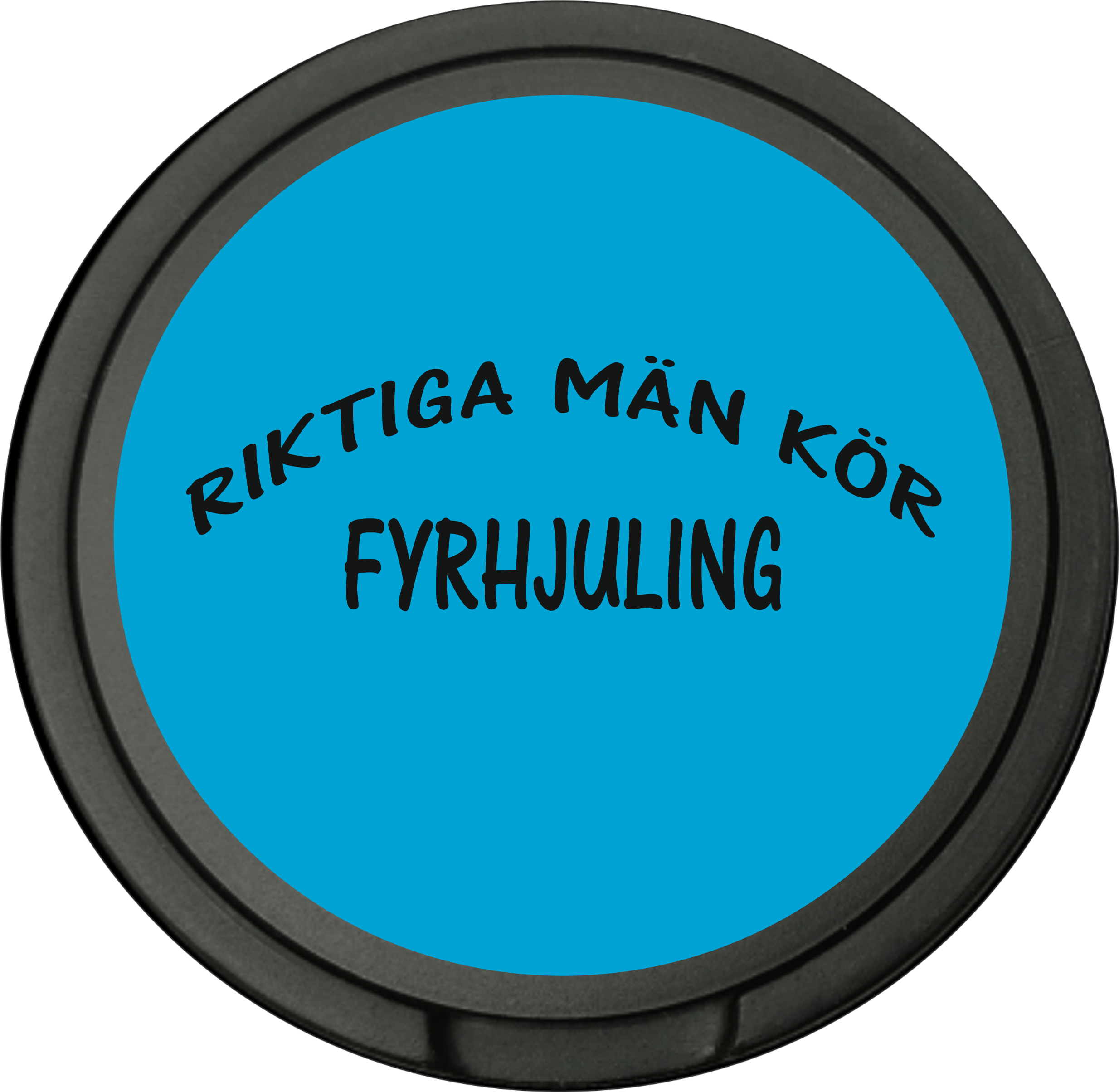 Snusdosa för portionssnus med dubbellock  Riktiga män kör Fyrhjuling