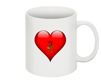 Mugg Hjärta Och Ros