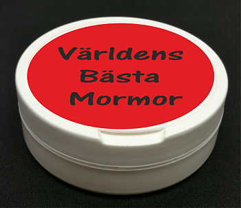 Snusdosa Vit  Dubbellock Världens Bästa Mormor Röd 