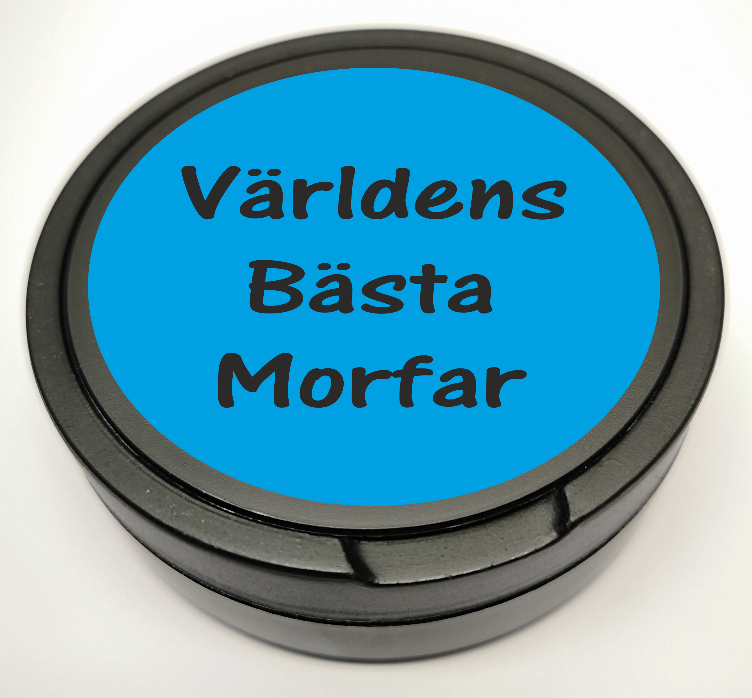 Snusdosa Svart  Dubbellock Världens Bästa Morfar Blå
