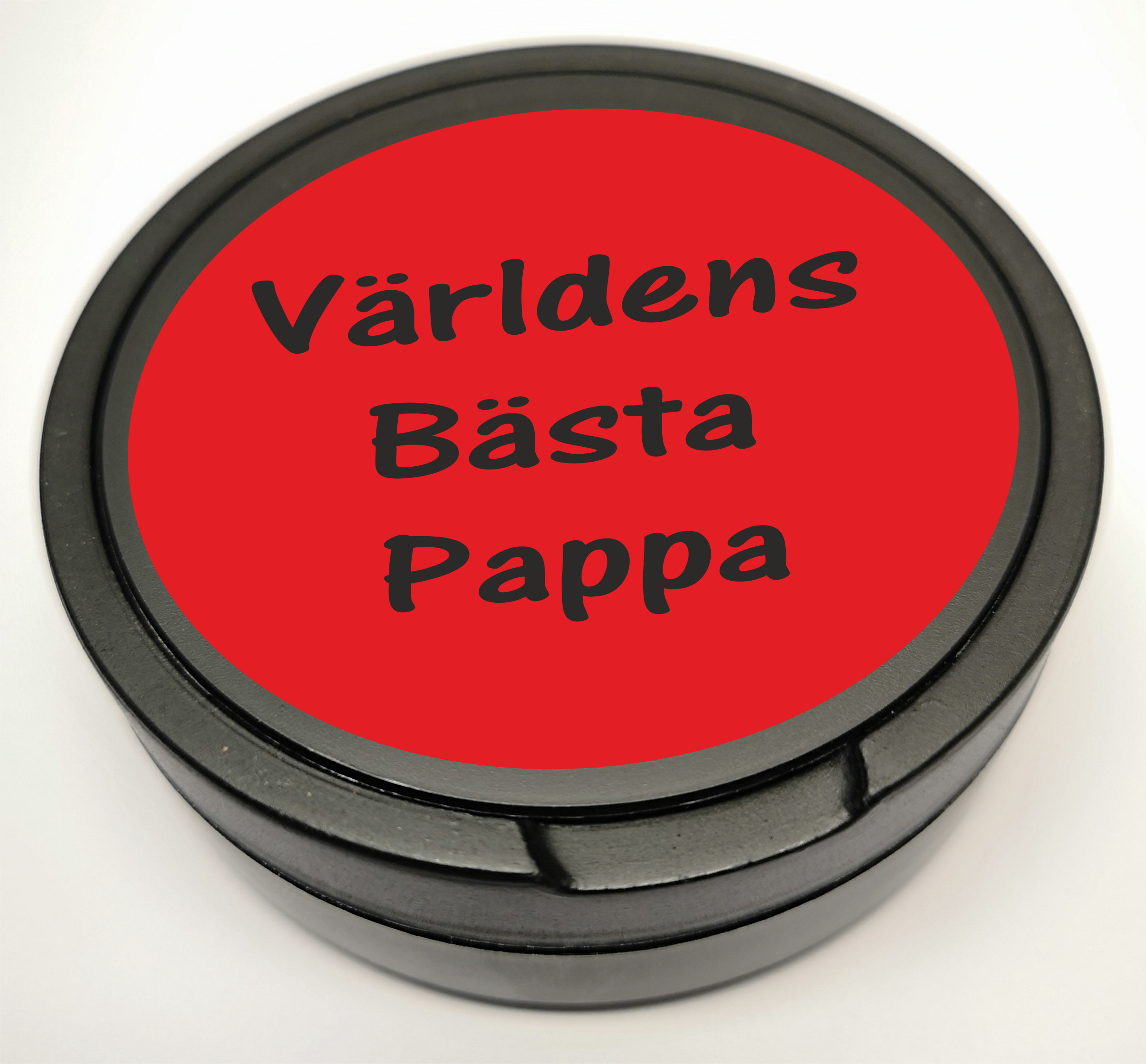 Snusdosa Svart  Dubbellock Världens Bästa Pappa Röd