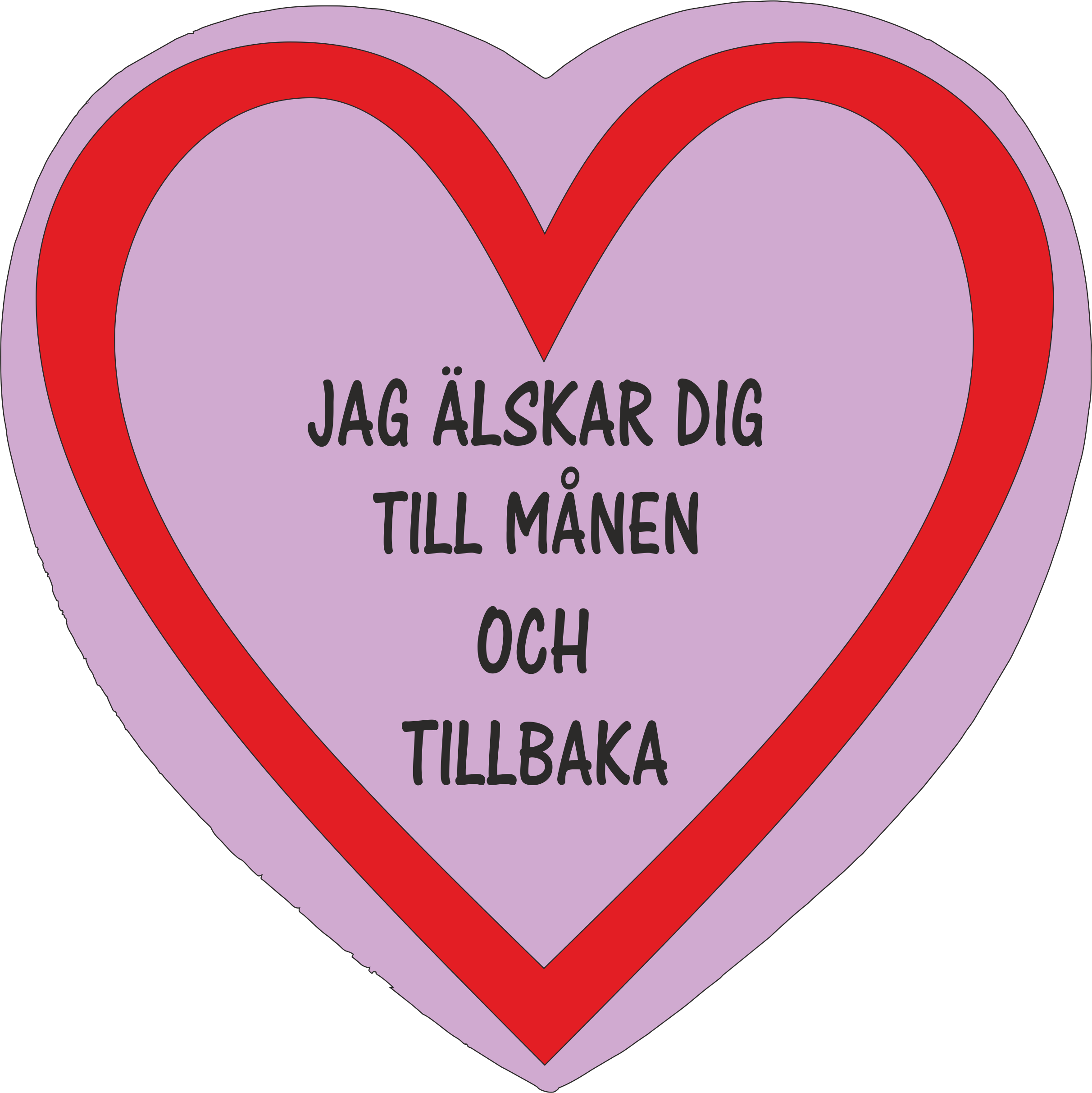 Pussel Hjärtformat  Jag Älskar Dig Till Månen Och Tillbaka