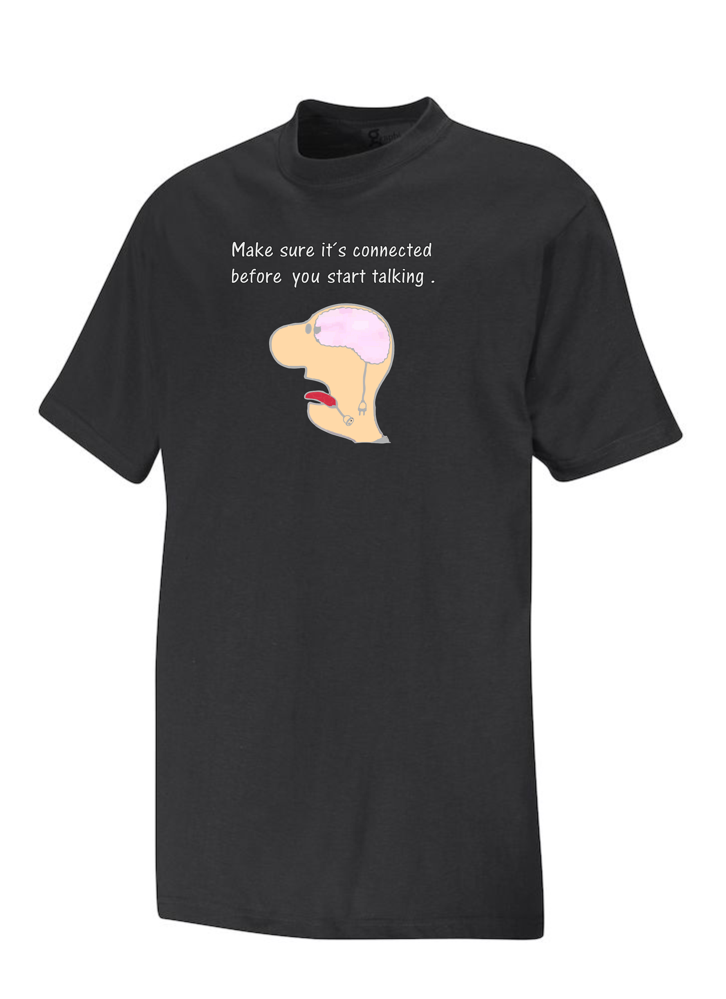 T-shirt  svart  Make sure it´s connected befor you start talking 
