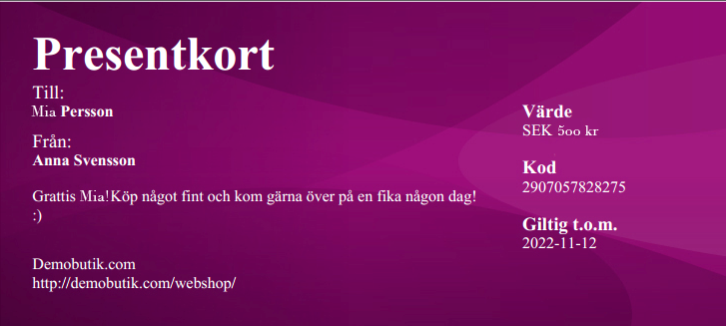 Presentkort 