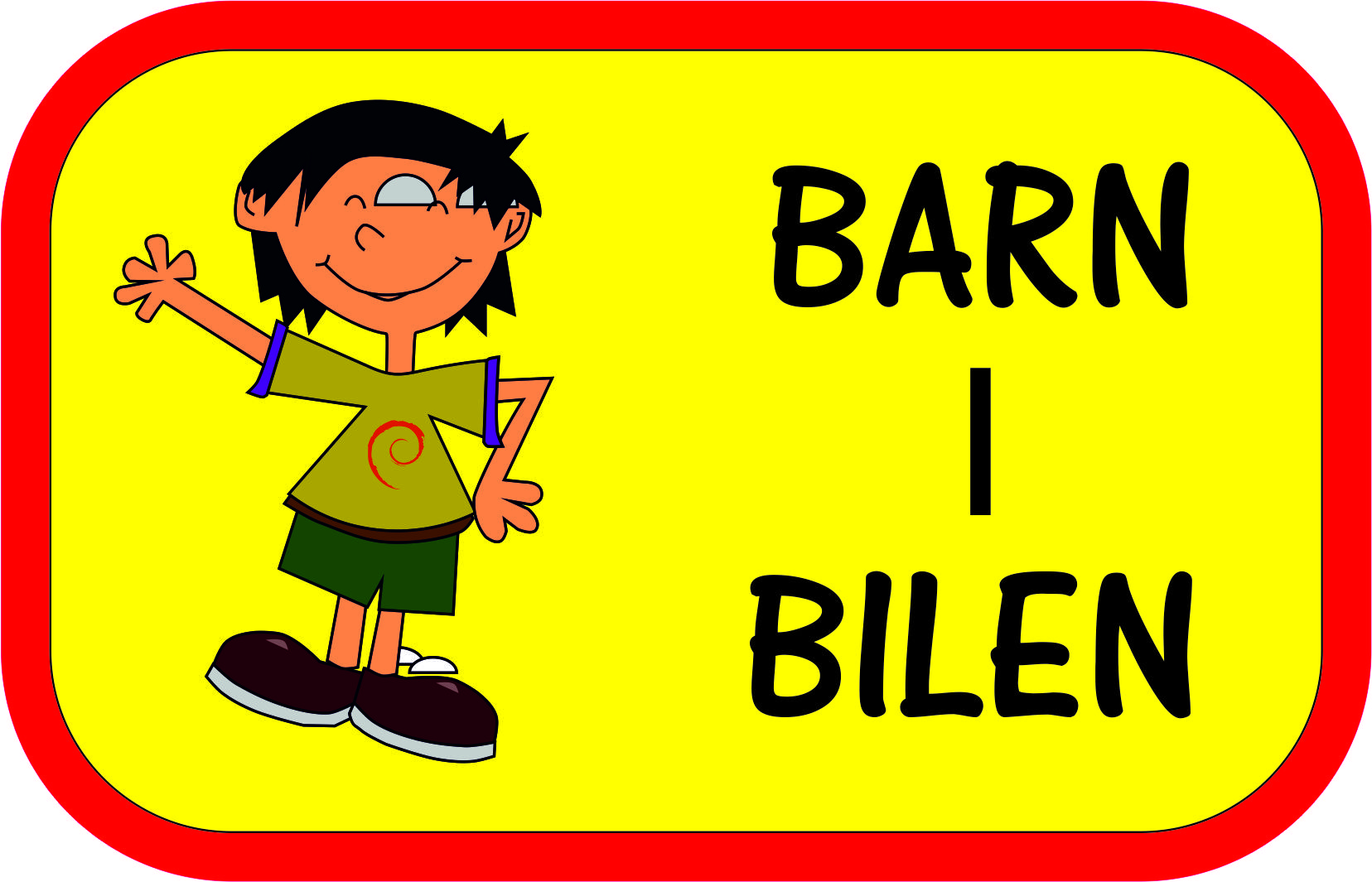 Bildekal BARN I BILEN