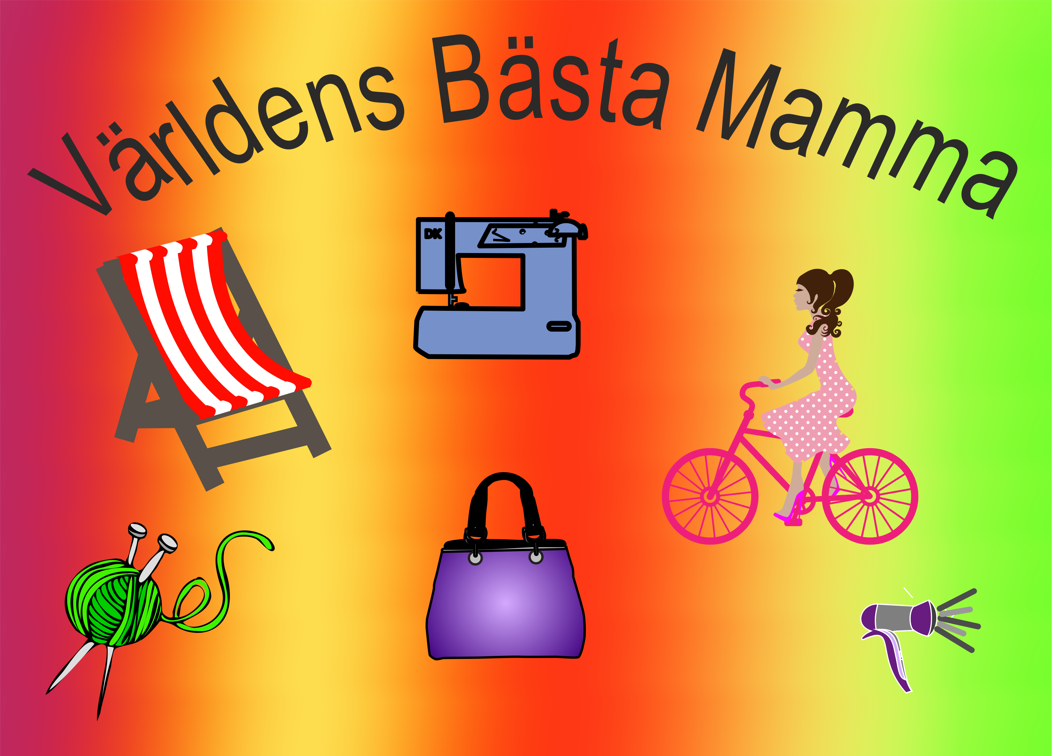 Pussel Världens Bästa Mamma  regnbågsbakgrund 