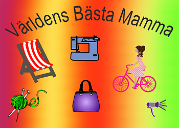 Pussel Världens Bästa Mamma  regnbågsbakgrund 