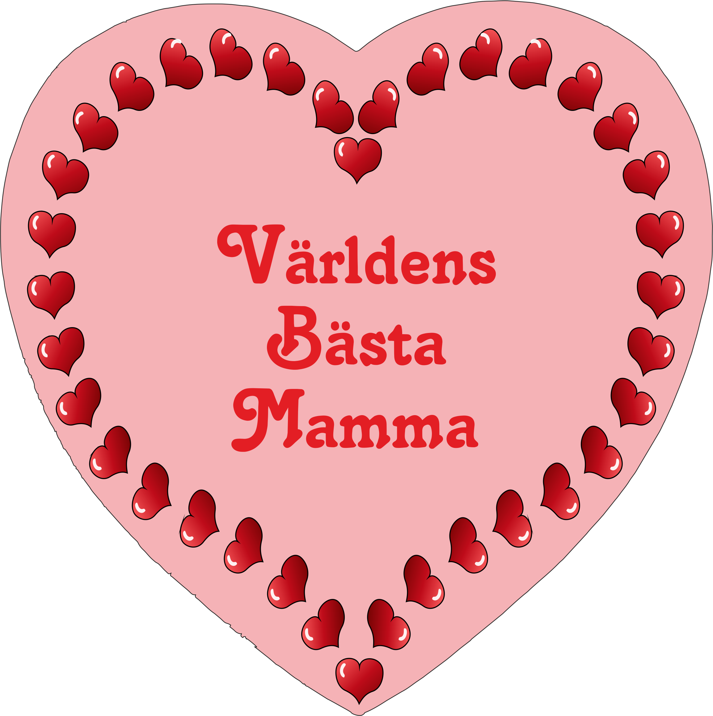 Pussel Världens Bästa Mamma rosa hjärta