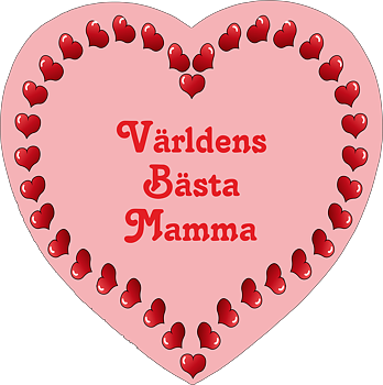 Pussel Världens Bästa Mamma rosa hjärta