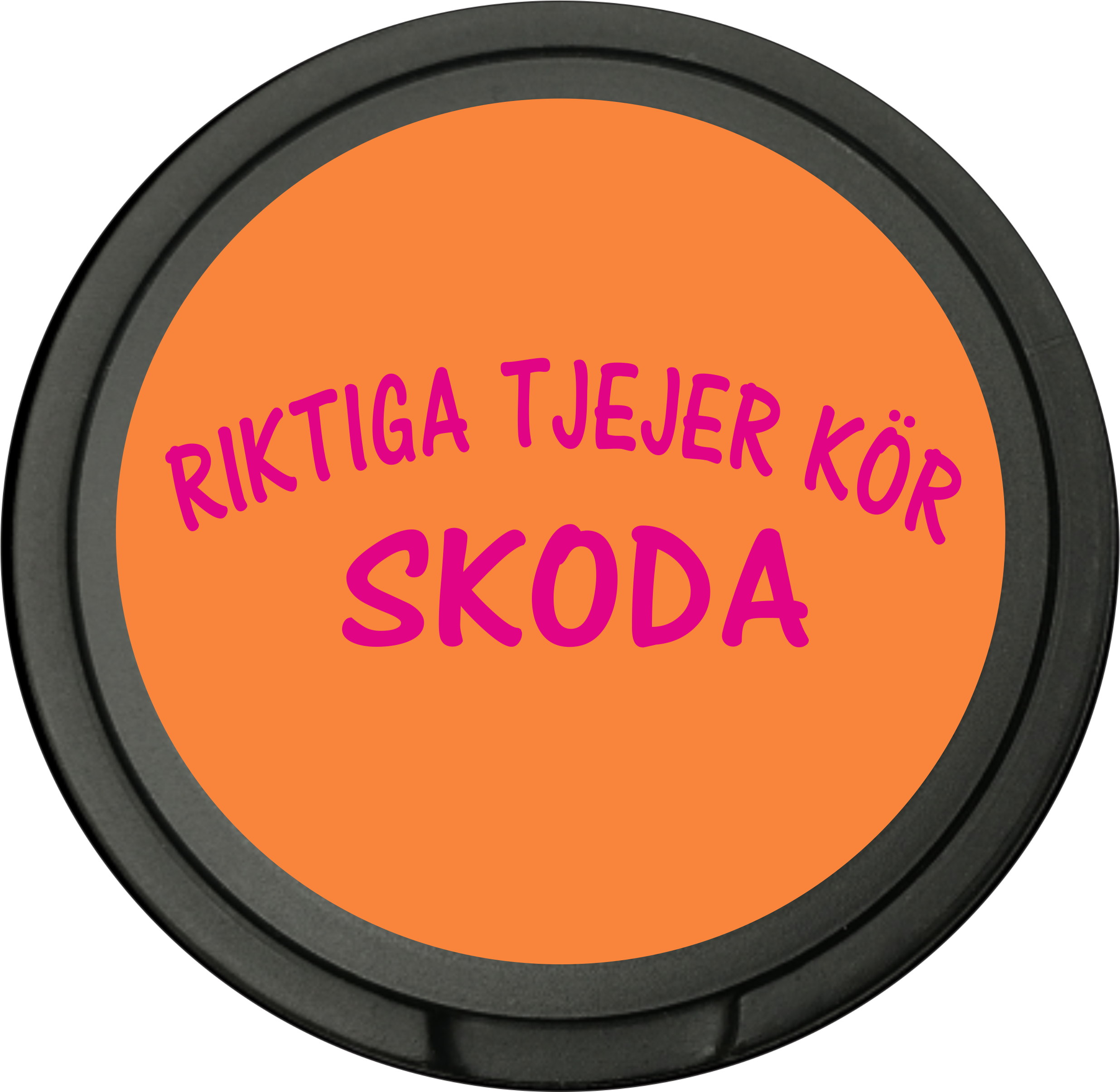 Snusdosa för portionssnus med dubbellock  Riktiga Tjejer Kör Skoda