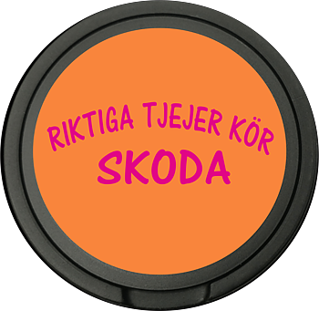 Snusdosa för portionssnus med dubbellock  Riktiga Tjejer Kör Skoda