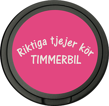 Snusdosa för portionssnus med dubbellock  Riktiga Tjejer Kör Timmerbil