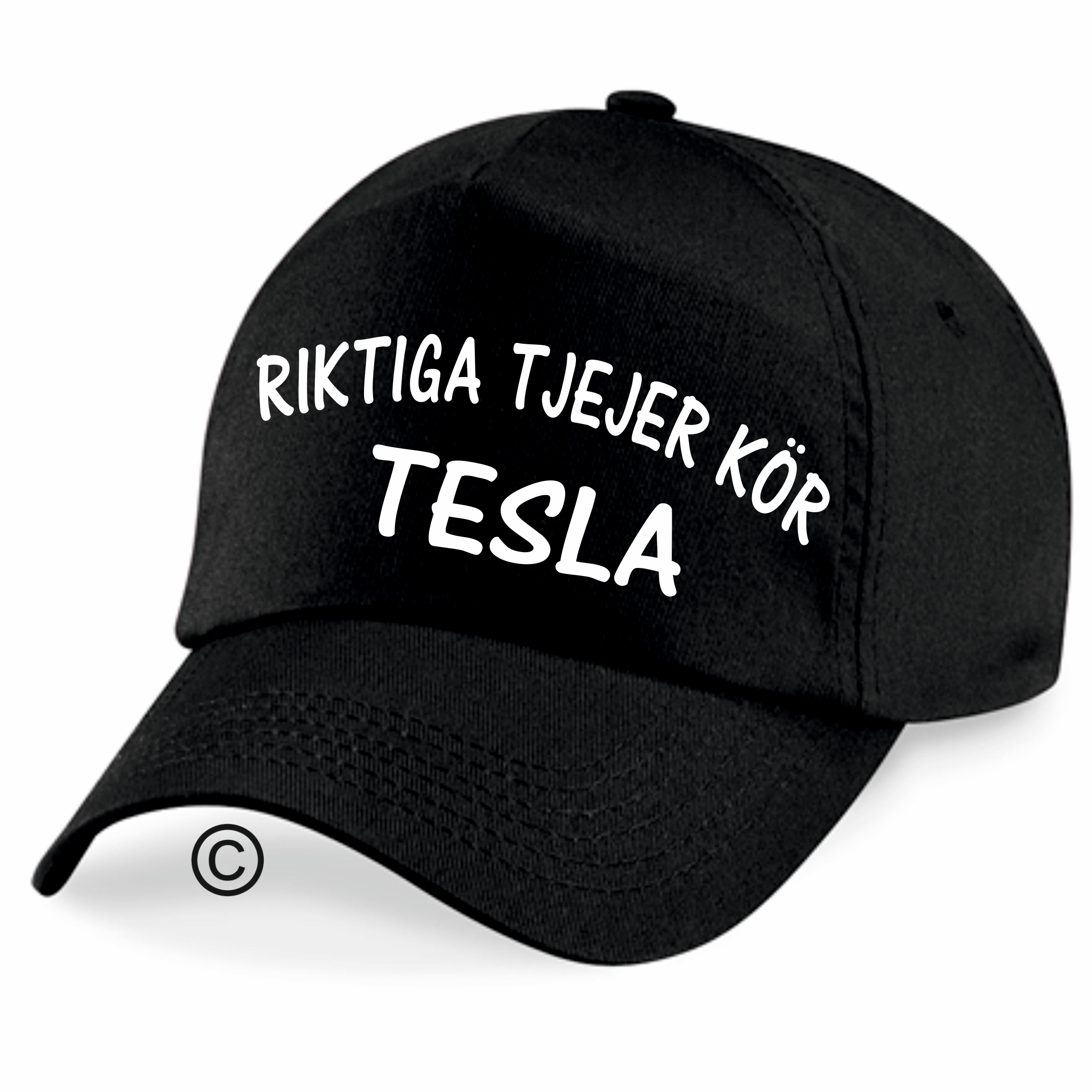Keps svart Riktiga Tjejer  Kör TESLA