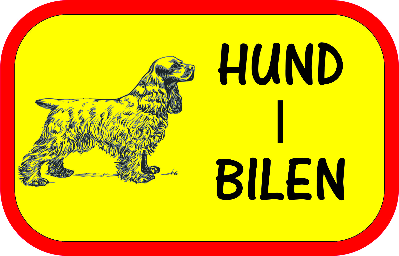 Bildekal HUND I BILEN SPANIEL