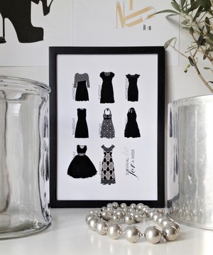 Grafiskt tryck "Dresses" A4 millanDantE SIGN