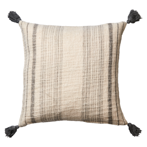 Kuddfodral med Tofsar Offwhite/Grå