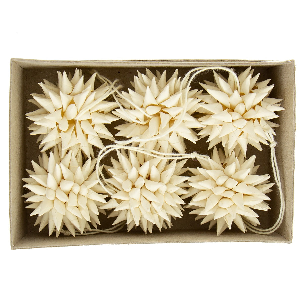 Afroart Juldekoration Beige KOTTE Julhänge Set om 6 st