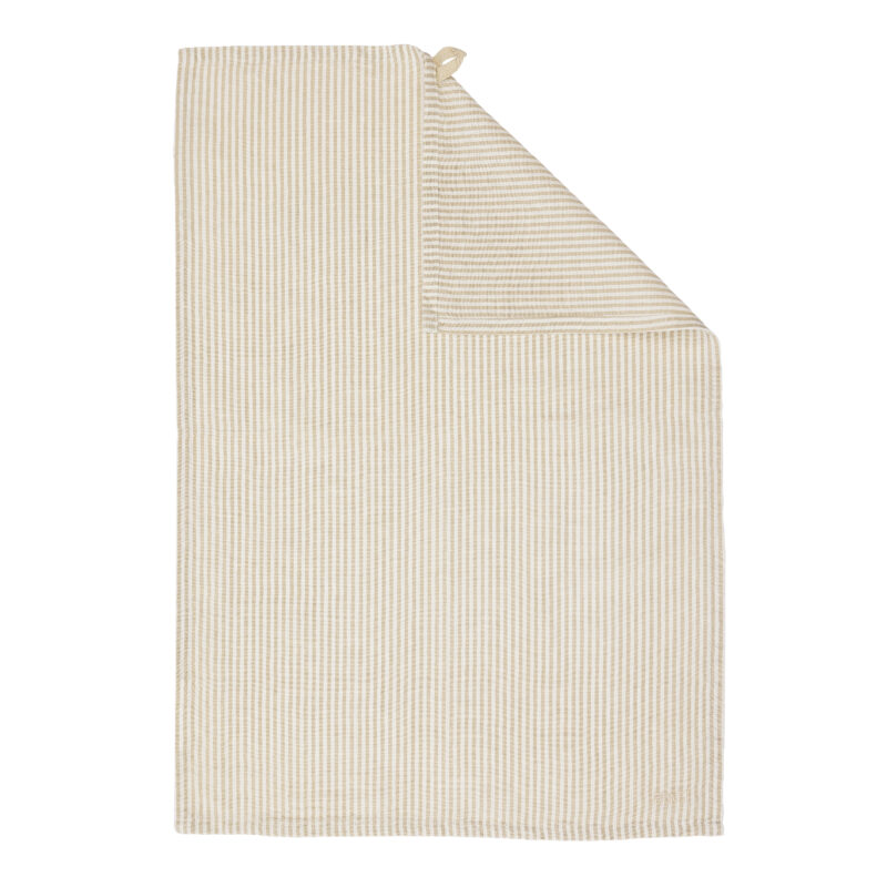ERNST Smalrandig Kökshandduk Cottolin Beige/Vit