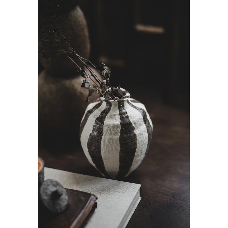 Vase Striped Brown Large