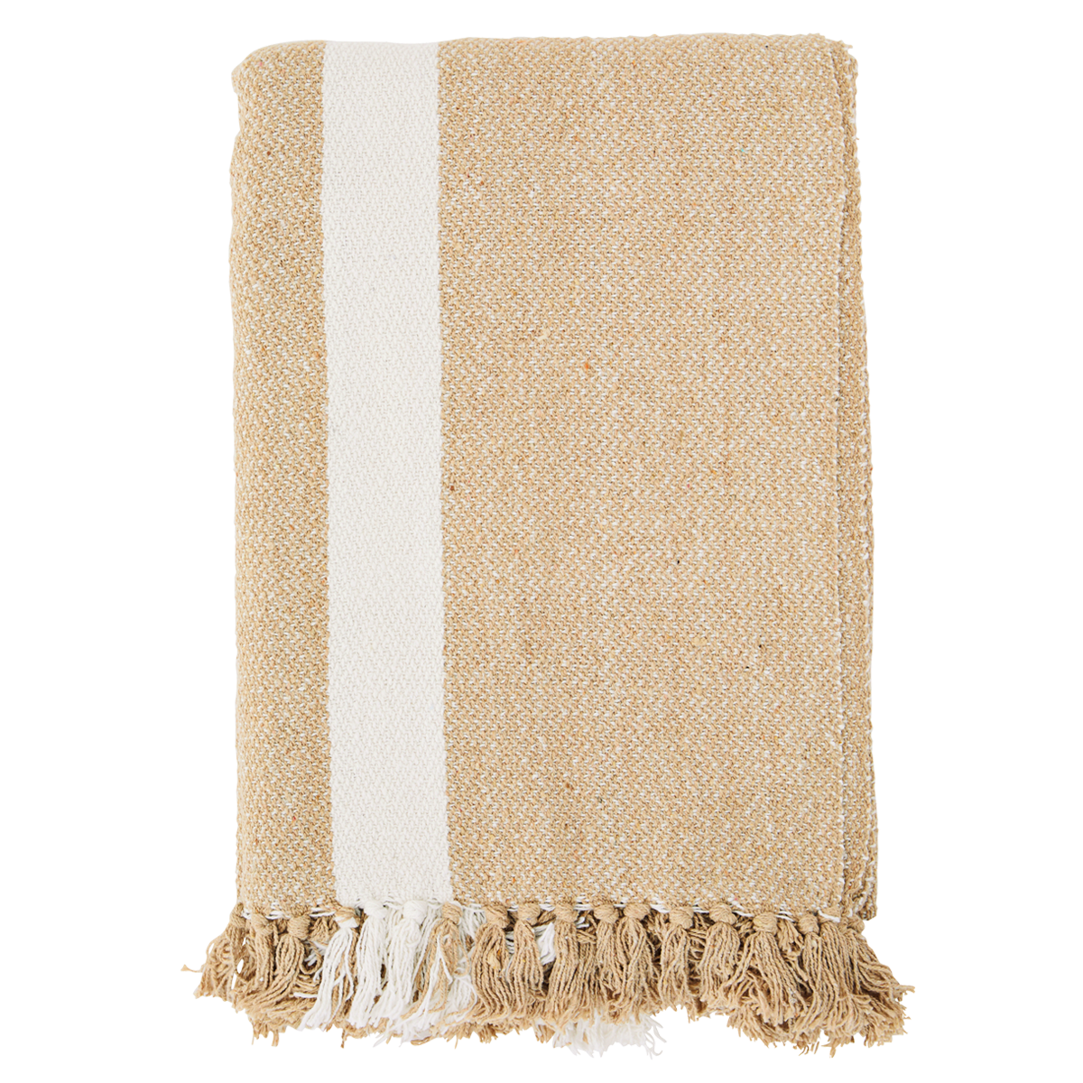 Filt Sand/Offwhite Återanvänd Bomull