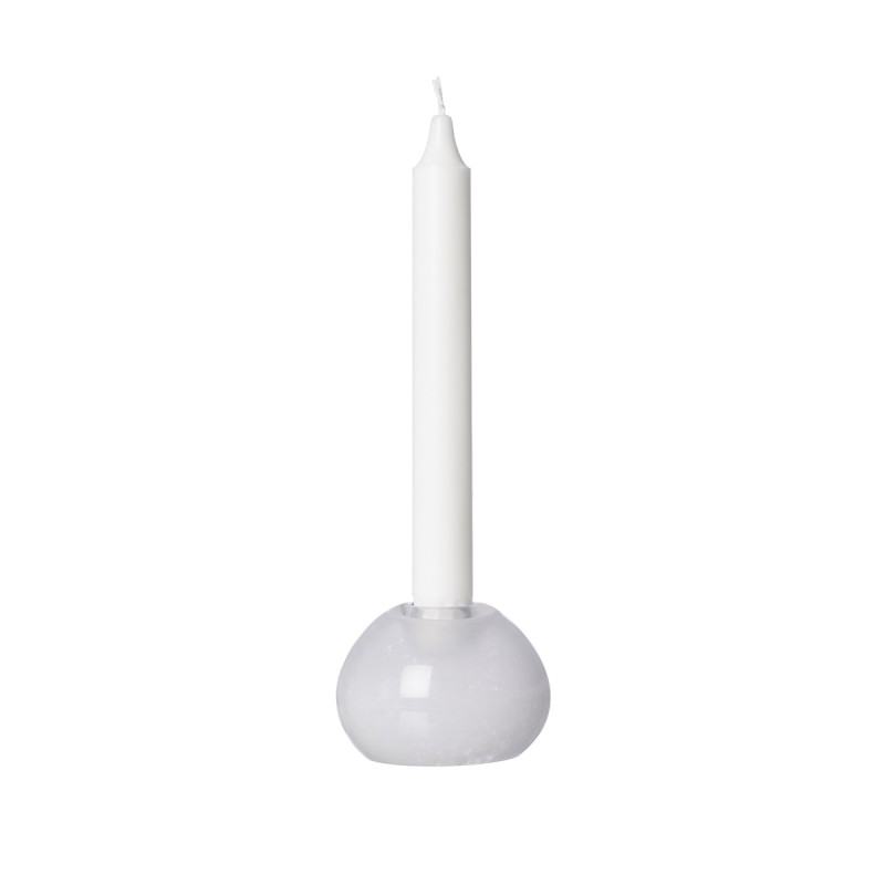 ERNST Ljusstake/Vas Vitt Glas  (Välj storlek)