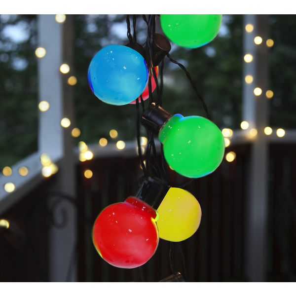 Party ljusslinga utomhus 20m - 50m med 20-50 st utbytbara LED-glödlampor 5  olika färger -  - Smarta saker till de bästa priserna