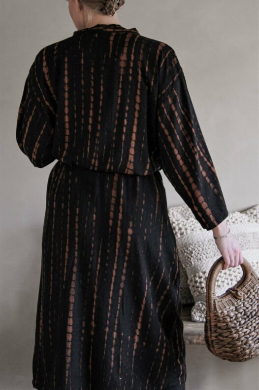 Boheme Kimono Rak Ärm Svart/Rost