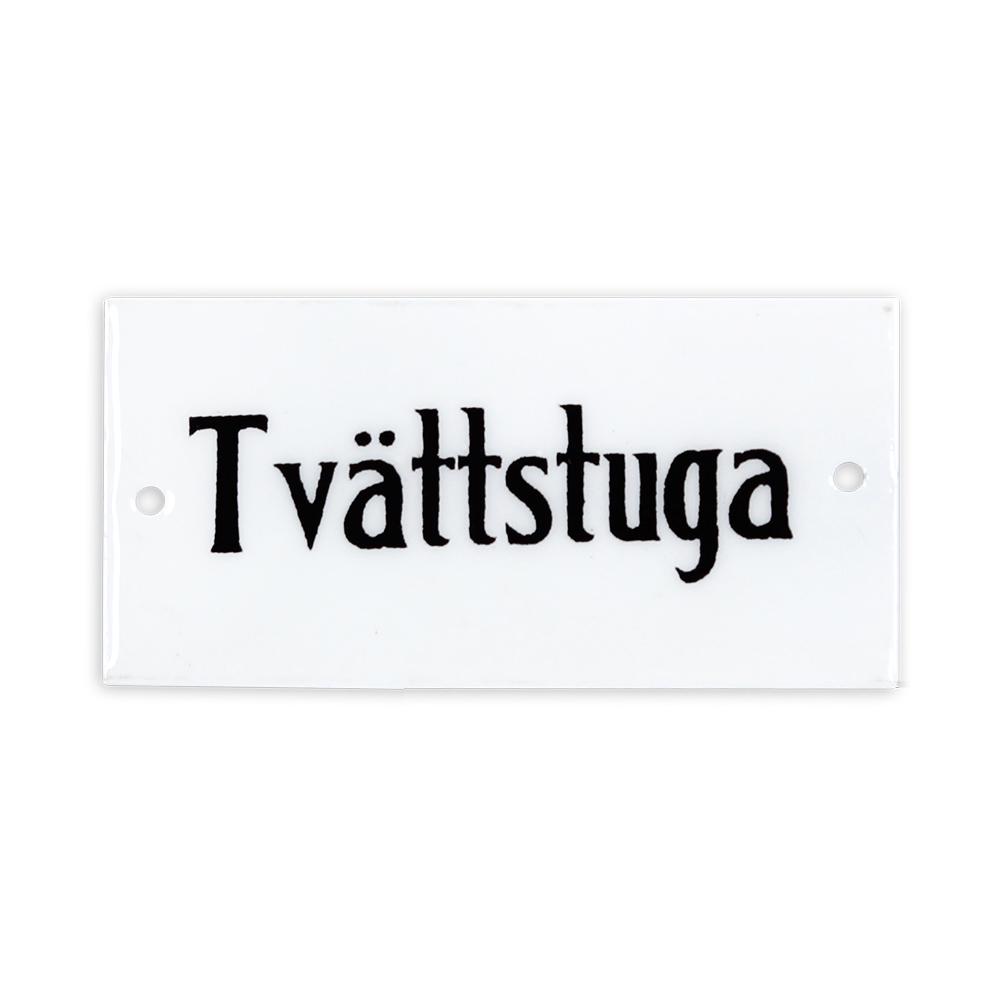 Skylt i Metall Tvättstuga