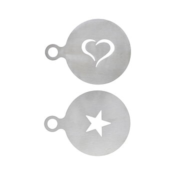 Coffee Stencils Kaffestenciler Rostfritt stål Set om 2 st