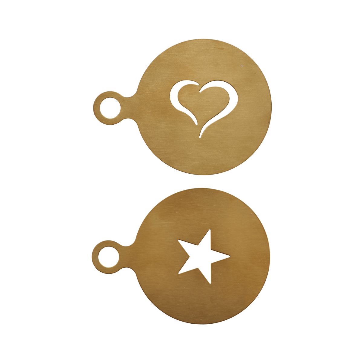 Coffee Stencils Kaffestenciler Rostfritt stål  Guldfinish Set om 2 st - 3