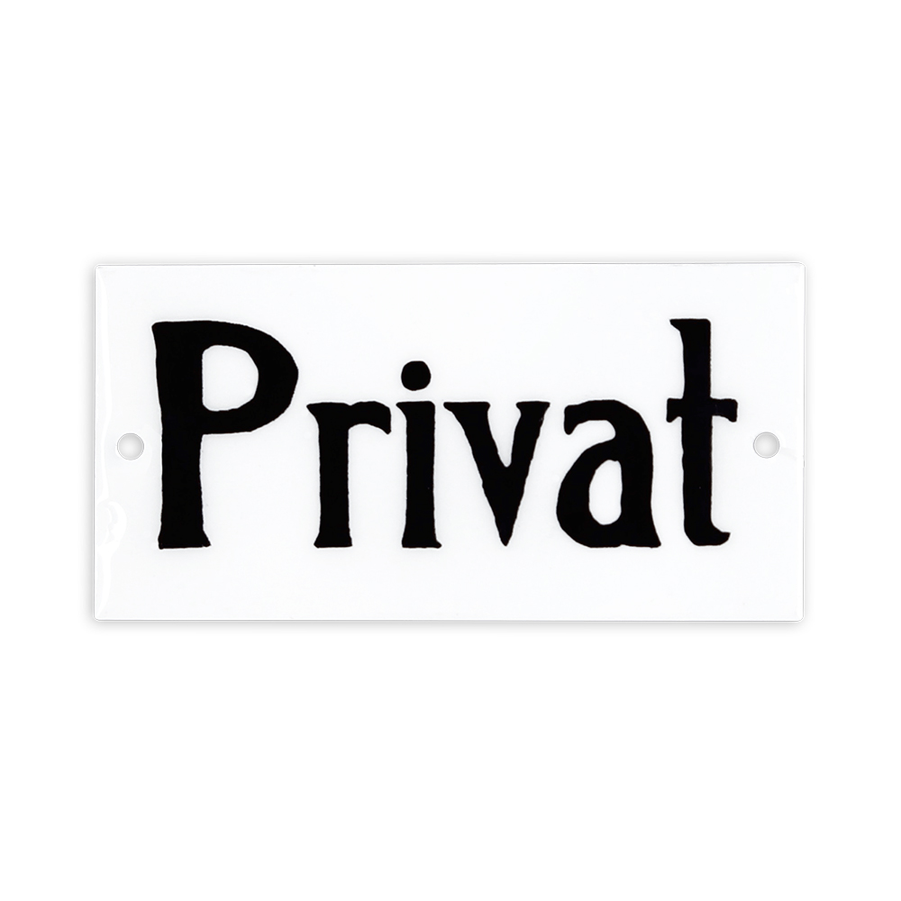 Skylt i Metall Privat