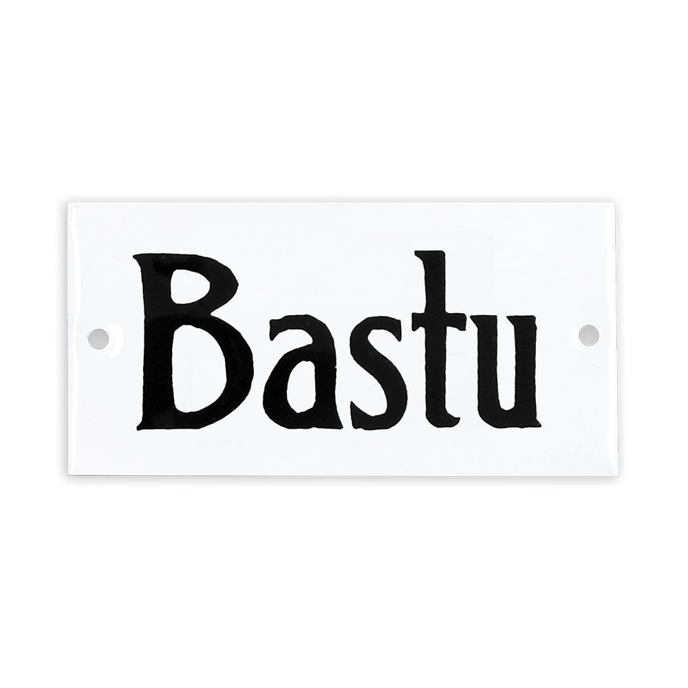 Skylt i Metall Bastu