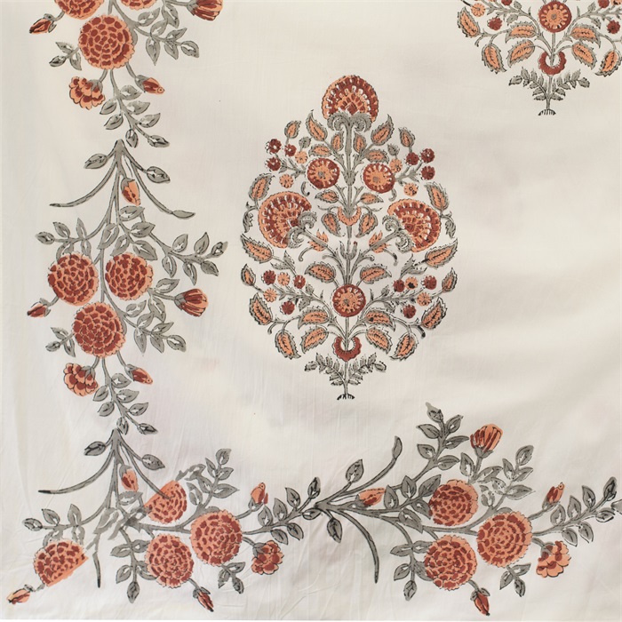 Emilia Blockprintad Duk 150 x 220 cm