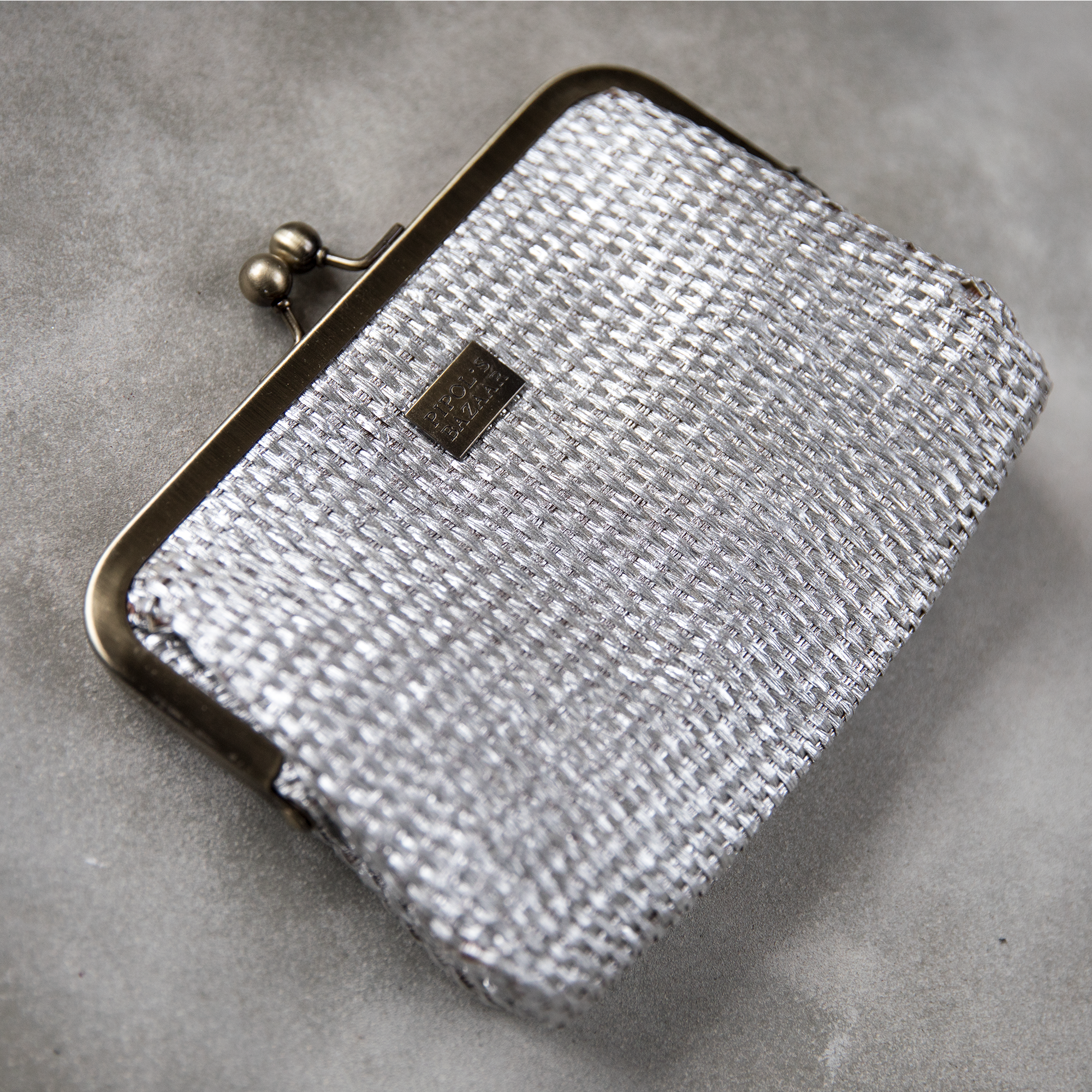 Pipol´s Bazaar Weave Clutch Silvery