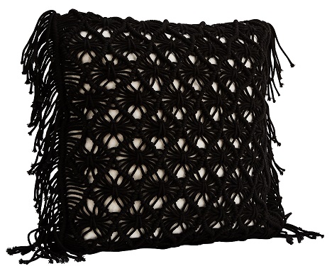 Kuddfodral fringe svart